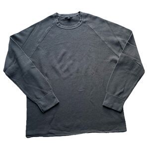 James Perse Waffle Knit Crewneck Sweatshirt Mens 4 US XL Cozy Thermal Minimalist